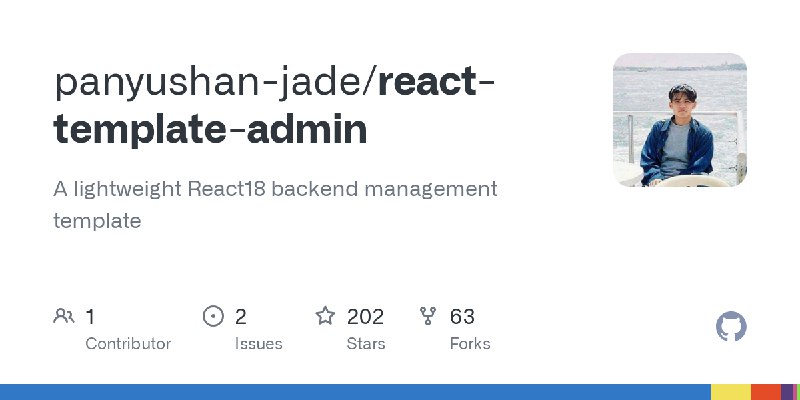 GitHub - panyushan-jade/react-template-admin: A lightweight React18 backend management template
