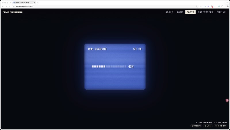 然后顺带看了一下 felix 的 posts 感觉这种点进去还要加载一阵的设计对于我这种只关注内容的来说不是很友好啊